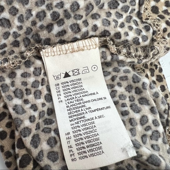 H&M boxy top‎ neutral pattern short sleeve blouse flowy shirt Size XS - Picture 6 of 7